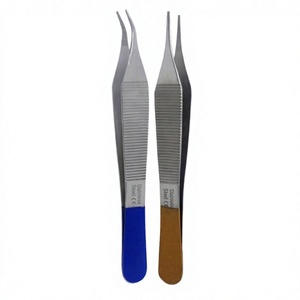 Ensemble chirurgical Grip 2 pièces, qualité supérieure, acier inoxydable de qualité médicale, pinces de dissection Adson 11 pouces droites et courbées, colorées - Product Image 1