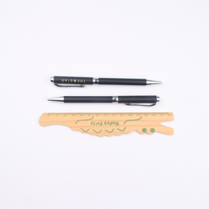 Stylo bille personnalisé avec logo d'hôtel, promotionnel, en métal noir, largeur d'écriture 1,0 mm - Product Image 3