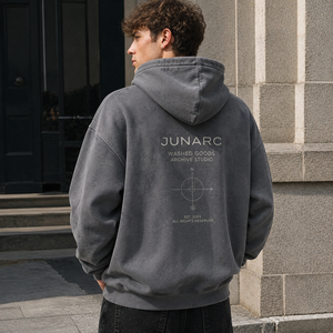 Sudadera con capucha gris lavada personalizada con estampado <span class=keywords><strong>de</strong></span> otoño, gráfico <span class=keywords><strong>de</strong></span> brújula archivada, borde sin rematar, estilo oversize, streetwear para marcas <span class=keywords><strong>de</strong></span> ropa masculina - Product Image 4