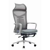 Chaise de bureau ergonomique à dossier haut en tissu bleu, chaise de travail pivotante avec accoudoirs réglables pour le personnel de bureau