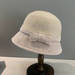 Chapeaux Fedora à nœud élégant en gros, chapeaux en polyester pour femmes, chapeaux vintage élégants, bonnets d'hiver - Product Image 1