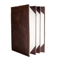 Feuille estampillée pu cuir dur menu couverture dossier livre pour restaurant avec 6 vues