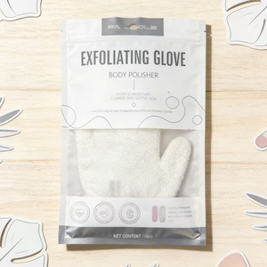 Pochettes à faible MOQ, sacs à fermeture éclair à 3 soudures latérales pour emballage d'outils de maquillage, pour gants exfoliants avec trou - Product Image 2