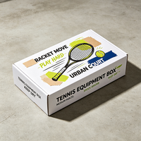 Boîte d'expédition en carton kraft écologique personnalisée, vente en gros directe d'usine, échantillon gratuit, pour l'emballage d'équipements sportifs (raquettes de tennis)