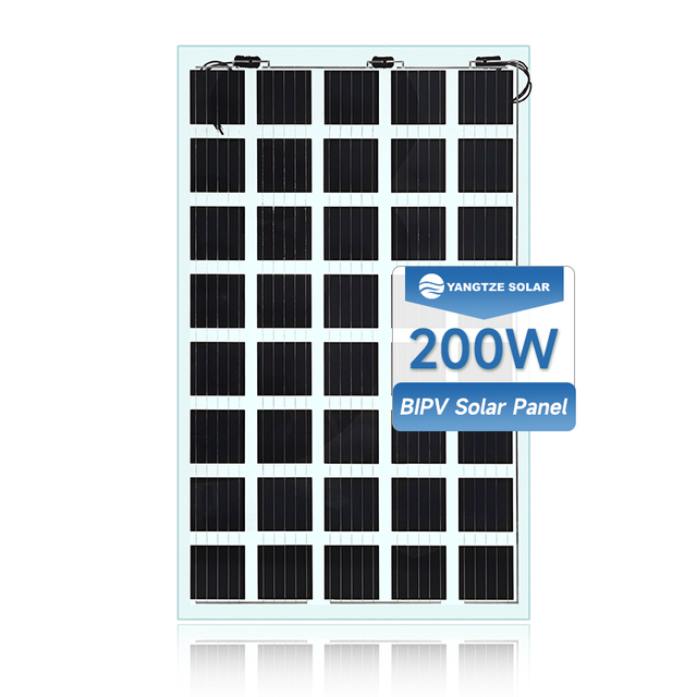 200W BIPV Solar Power Glass Transparent Solar Panel for Window Greenroom