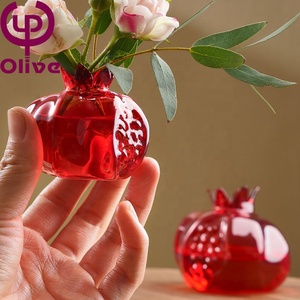 Arrangement de fleurs hydroponique Vase d'art floral mariage décoratif Mini Vases à fleurs en verre borosilicaté rouge clair de grenade - Product Image 5