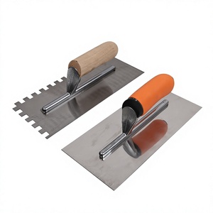 Truelle à plâtre en acier au carbone à lame plate, manche en bois, pointeuse, outil de construction DIY - Product Image 4