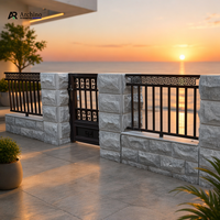 Rampe de balcon et d'escalier extérieure en alliage d'aluminium noir, design contemporain de luxe, avec installation DIY pour maison moderne