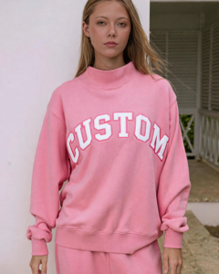 Sudadera de Algodón Oversize con Cuello Alto y Logotipo Personalizado Bordado, Manga Larga, Lisa, de Alta Calidad, Estilo Casual, OEM - Product Image 2