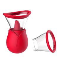 Kovida 3-in-1 Rosen-Vibrator Klitoris-Stimulator Saugender Zungen-Leck-Klitoris-Sauger Dildo Frauen Rosen-Vibrator mit Saugfunktion