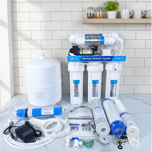 Sistema de Filtro de Agua por Ósmosis Inversa Alcalinizante Eléctrico, Autolimpiante, Membrana RO de 5 Etapas, Montado en Pared, 100 GPD, 1 Año de Garantía, para el Hogar - Product Image 1