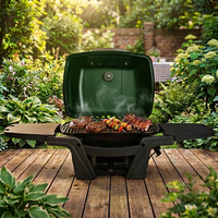 Grill électrique portable OEM ODM 2300W, grilles en fonte, température réglable, tables latérales amovibles pour le camping en plein air, le jardin, le barbecue