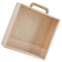 Boîte-cadeau en bois à couvercle transparent avec récipient décoratif pour le stockage des fournitures de fête et la vitrine pour une utilisation en pot