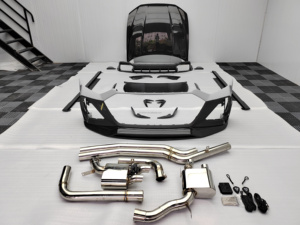 Pour <span class=keywords><strong>Audi</strong></span> <span class=keywords><strong>RS6</strong></span> MSY Style Kits complets en fibre de carbone sèche <span class=keywords><strong>Mansory</strong></span> Kit de carrosserie pare-chocs avant diffuseur arrière aile arrière - Product Image 5