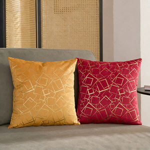 Housse de <span class=keywords><strong>coussin</strong></span> carrée en velours gaufré style nordique, géométrique, de luxe léger, en velours hollandais haut de gamme pour salon - Product Image 4