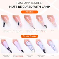 Gel sculptant en Gel 3D transparent Gel de sculpture sur main non collant avec stylo en Silicone pour ongles Fleurs 3D Salon de manucure