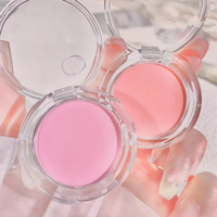 Palet Blush Tunggal Label Pribadi Grosir, Wadah Bulat Transparan, Matte Velvet, Pigmentasi Tinggi, Pewarna Pipi, Harga Grosir