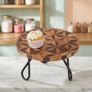 Support à gâteau rond en bois naturel moderne fait à la main pour réception de mariage FALAK WORLD EXPORT FWE-0055 Lavage à la main uniquement Uttar Pradesh - Product Image 1