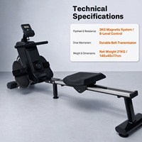 Système de Rameur Magnétique Silencieux Haut de Gamme pour Entraînement Cardio à Domicile avec Siège Confortable