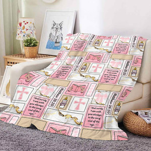 Manta <span class=keywords><strong>de</strong></span> Franela con Cruz Turquesa Cristiana, Estilo Vaquero Occidental, Jesús Cura, para Sofá o Cama, Regalo Navideño para Mujeres - Product Image 3