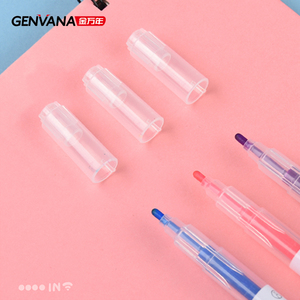 Genvana bán buôn pastel <span class=keywords><strong>highlighters</strong></span> Huỳnh Quang Highlighter mực 6 màu sắc lời khuyên kép chất lượng cao nhiều màu Highlighter đánh dấu - Product Image 5