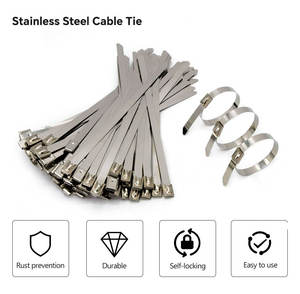 Attaches-câbles en acier inoxydable autobloquants SS304, attaches métalliques robustes pour <span class=keywords><strong>fixation</strong></span> sécurisée, 4,6 mm 150 mm 700 mm - Product Image 3