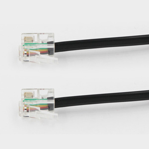 2m de cobre blindado 2 par gota de Rj9 Rj12 4p4c Rj11 macho <span class=keywords><strong>Cable</strong></span> de teléfono, <span class=keywords><strong>Cable</strong></span> de puente para teléfono fijo máquina de Fax - Product Image 4