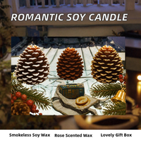 Bougie LED en forme de pomme de pin, bougie en cire vacillante, bougie décorative pour Noël, mariage, décoration de la maison