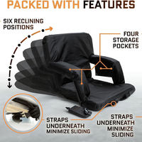 Siège pliable pour gradins avec dossier, accoudoirs rembourrés, porte-gobelet et poche, chaise de stade portable pour événements sportifs et matchs