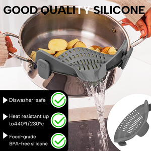 Cesta coladora de silicona flexible y compacta resistente al calor para cocina, filtro de té, colador para pasta, nuevo diseño - Product Image 6