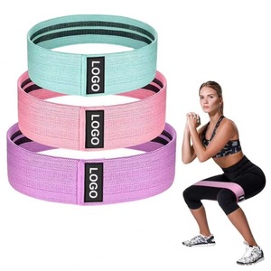 BSCI factory hot product Custom Logo 3 level Elastic Workout fitness Yoga Anti Slip polyester Fabric loop bands Hip <b>Booty</b> bands - Product Image 1