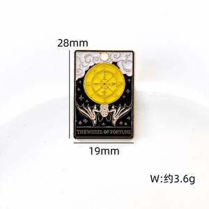 Dekorasi Halloween Kreatif Kartu <span class=keywords><strong>Tarot</strong></span> Matahari Bulan Bintang Gotik Kerangka Bros Perhiasan Hitam Aksesoris Liontin Gantungan Kunci - Product Image 5