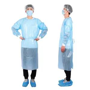Chinese factory non sterile supplies-medical nonwoven plastic isolation gown For hospitals