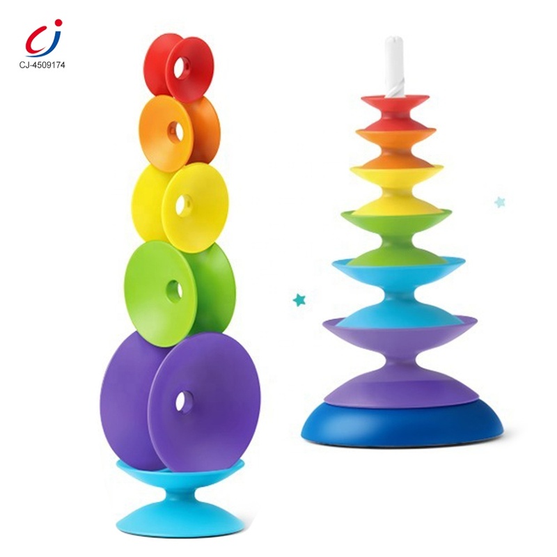 Chengji Newborn Stacking Toys rainbow Rotating