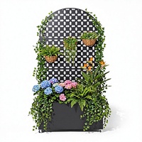 Jardinière en métal moderne de haute qualité, design en maille surélevée, anti-corrosion, en aluminium découpé au laser avec trous de drainage