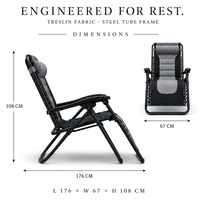 Chaise longue zéro gravité pliable et rembourrée, avec appui-tête réglable, idéale pour la plage, la terrasse, le jardin, le camping, la piscine et les loisirs en plein air
