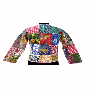 Nouvelle veste en polaire épaisse imprimée pour femmes, réversible, en coton, manteau court d'hiver pour filles à prix avantageux - Product Image 5