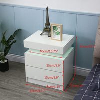 Table de chevet moderne de luxe rustique avec lumière LED, chevet en bois à 2 tiroirs, panneau en bois, multifonctionnel, couleur personnalisée, chambre à coucher