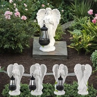 Lampe de jardin en résine d'ange à énergie solaire - Design lanterne, allumage automatique la nuit, idéale pour la décoration de sentiers/ pelouses et l'éclairage d'ambiance