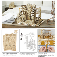 Robotime Rokr Contact Obtenez une réduction sur le modèle mécanique éducatif découpé au laser LG503, circuit de billes, jouet, puzzles en bois 3D