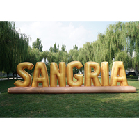 Lettres gonflables (ballons) personnalisées en tissu Oxford jaune imperméable 4x5M 12ft de haut pour publicité extérieure avec logo personnalisé durable