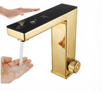 Robinet intelligent de salle de bain haut de gamme carré à trou unique, à capteur tactile 2-en-1 avec affichage numérique LED, idéal pour hôtels, maisons et chambres – Meilleures ventes