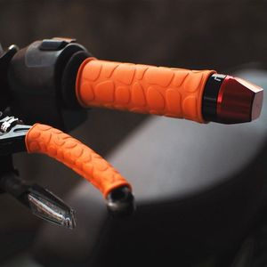 <b>Motorcycle</b> <b>Grip</b> Four-Piece Set Rubber Anti-Slip Cylindrical Orange For Retrofit Upgrade Handlebar Accessories - Product Image 1