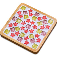 Kit de bricolage pour dessous-de-verre en mosaïque, kit d'artisanat fait main, ensemble d'art avec perles de bambou pour enfants, activités parent-enfant, activités de groupe