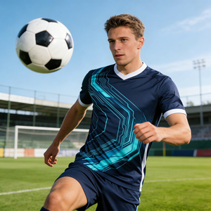 Uniforme de fútbol ligero 100% poliéster con estampado por sublimación, kit de fútbol personalizado con diseño completo para club escolar, camiseta de fútbol. - Product Image 5