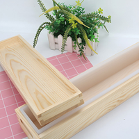 2200ML Silikon-Seifenform Rechteckige Toastbrot-Form mit Holzbox für Kuchendekoration Handgemachtes Seifenherstellungswerkzeug