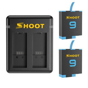 Spara il caricatore del pacchetto della batteria dello li-ione 1800mAh messo per il nero dell'eroe <span class=keywords><strong>9</strong></span> di GoPro 10 - Product Image 1