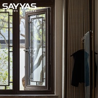 Fenêtre en bois recouvert d'aluminium passive SAYYAS W-CH95-OW, triple vitrage, faible émissivité, argon, pour maisons écoénergétiques