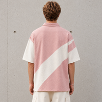IKDEER T-shirt de football rétro à col rabattu et épaules tombantes, imprimé tissé, séchage rapide, pour homme, Lin/Coton