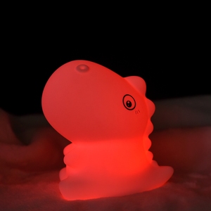 Lámpara Nocturna Infantil de <span class=keywords><strong>Dinosaurio</strong></span> con USB Recargable, LED Blanco Cálido, Control Táctil, Tamaño Mini para Mesita de Noche - Product Image 3
